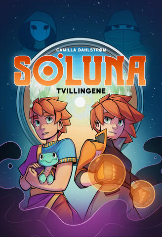 Forsiden på Soluna: Tvillingene. Logoen er også laget av meg.